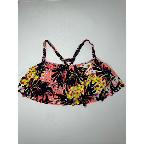 Decree Women's Bohemian Bikini Top Swimsuit Size 1X Floral Print Rushed - Picture 1 of 11